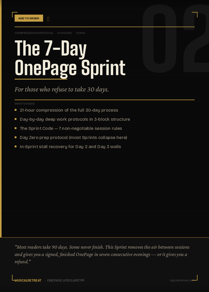 El sprint de 7 días de una página — Protocolo de compresión